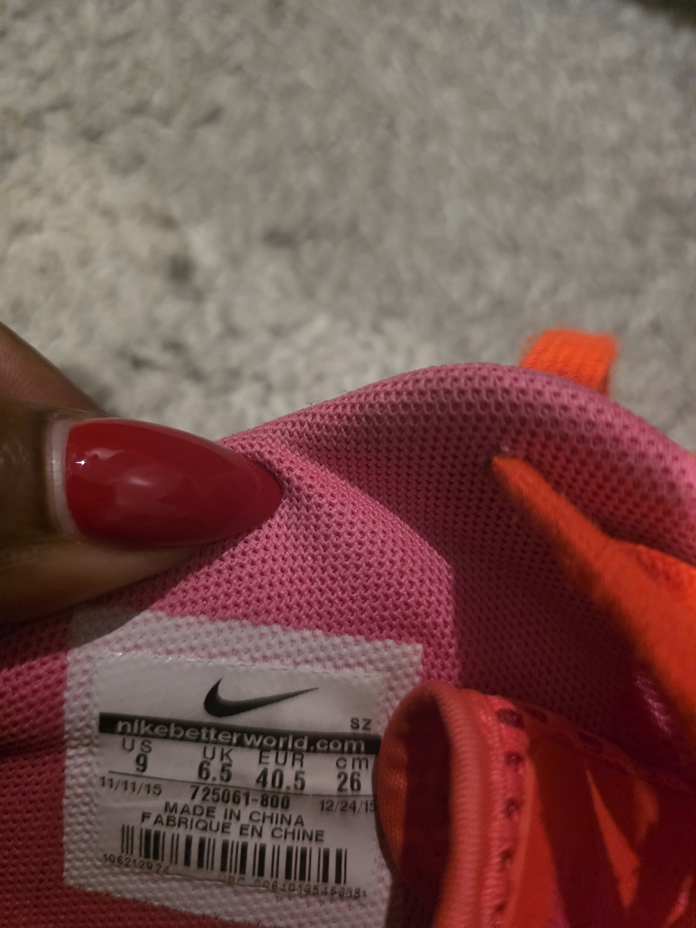 Orange and Pink Nike Airforce One - Picture 6 of 7